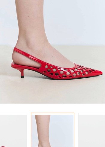 39 Beden kırmızı Renk Kırmızı Parlak Kare Desenli Stiletto
