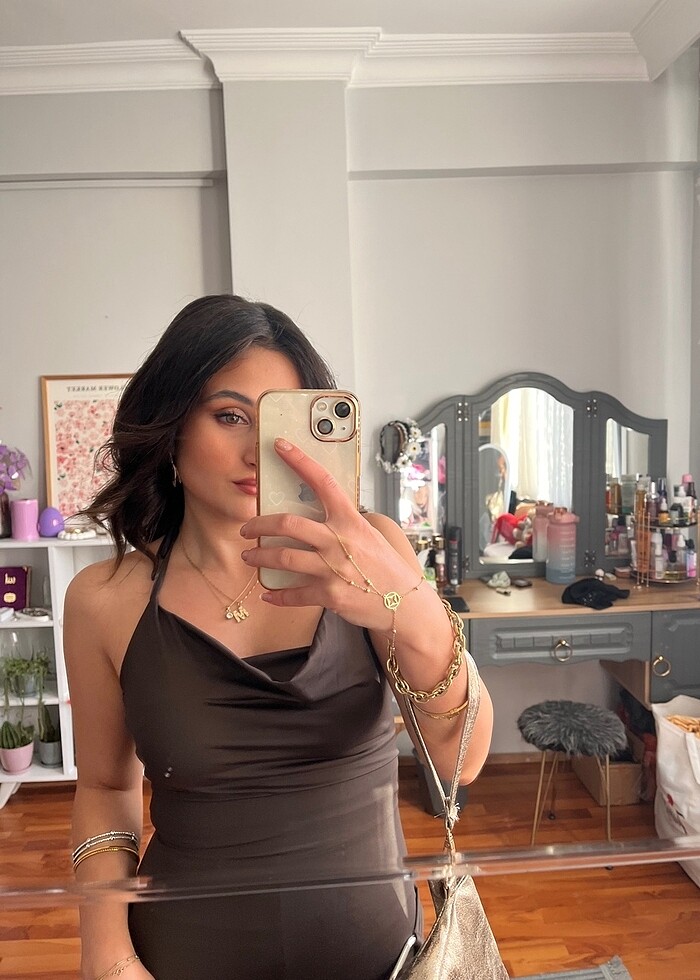 Haki Dar Uzun Elbise - Görsel 3