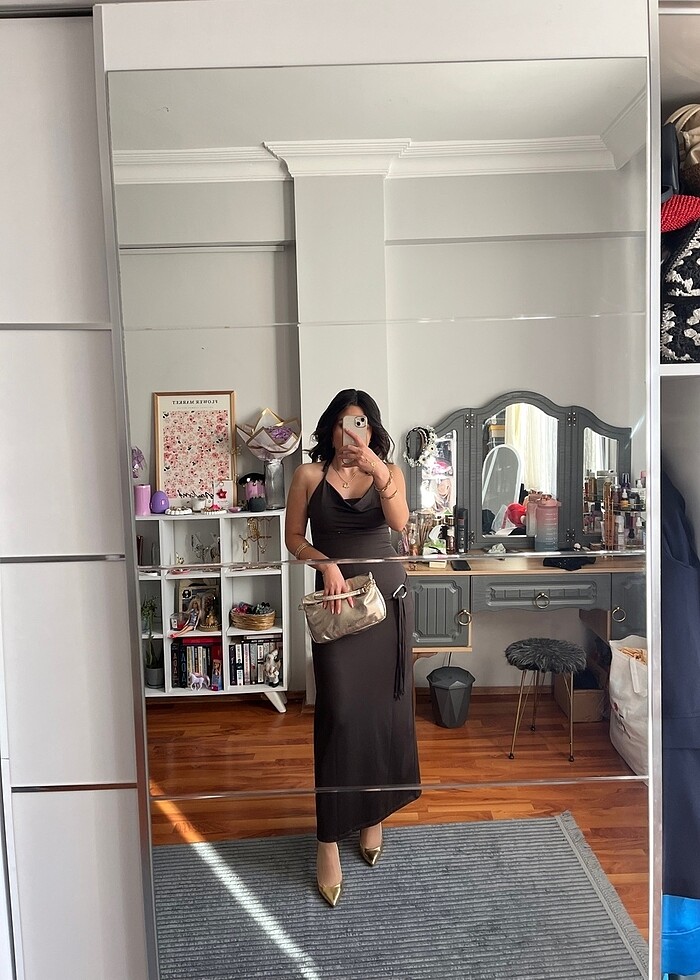 Haki Dar Uzun Elbise - Görsel 4