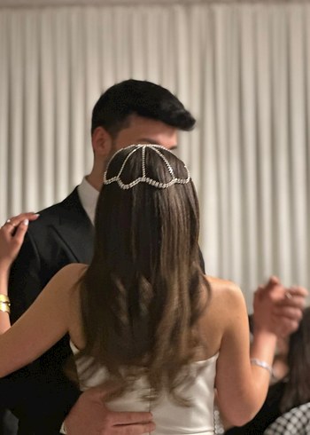 Beyaz Boncuklu Bohem Saç Aksesuarı - Görsel 5