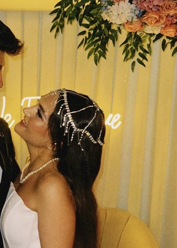 Beyaz Boncuklu Bohem Saç Aksesuarı - Görsel 7