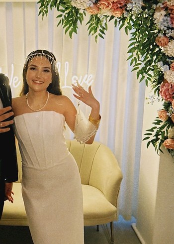 Beyaz Boncuklu Bohem Saç Aksesuarı - Görsel 6