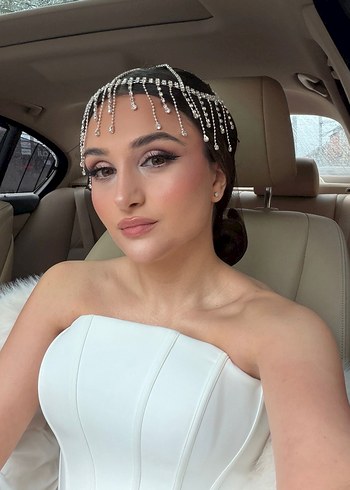 Beyaz Boncuklu Bohem Saç Aksesuarı - Görsel 2