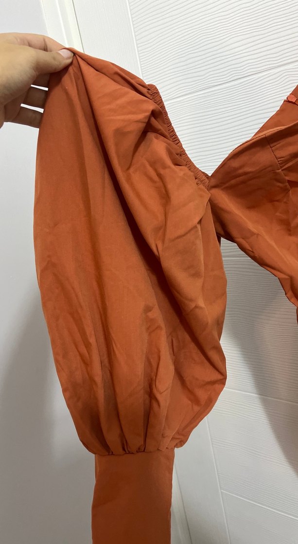 Tarçın rengi balon kol - Görsel 2