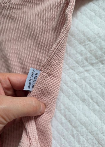 Düğmeli Uzun Kollu Pembe Bebek Body - Görsel 2