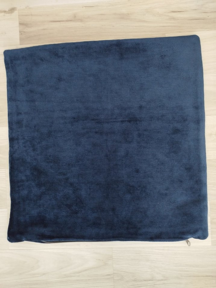 Lacivert Düz kadife Dekoratif kırlent kılıfı - Görsel 2