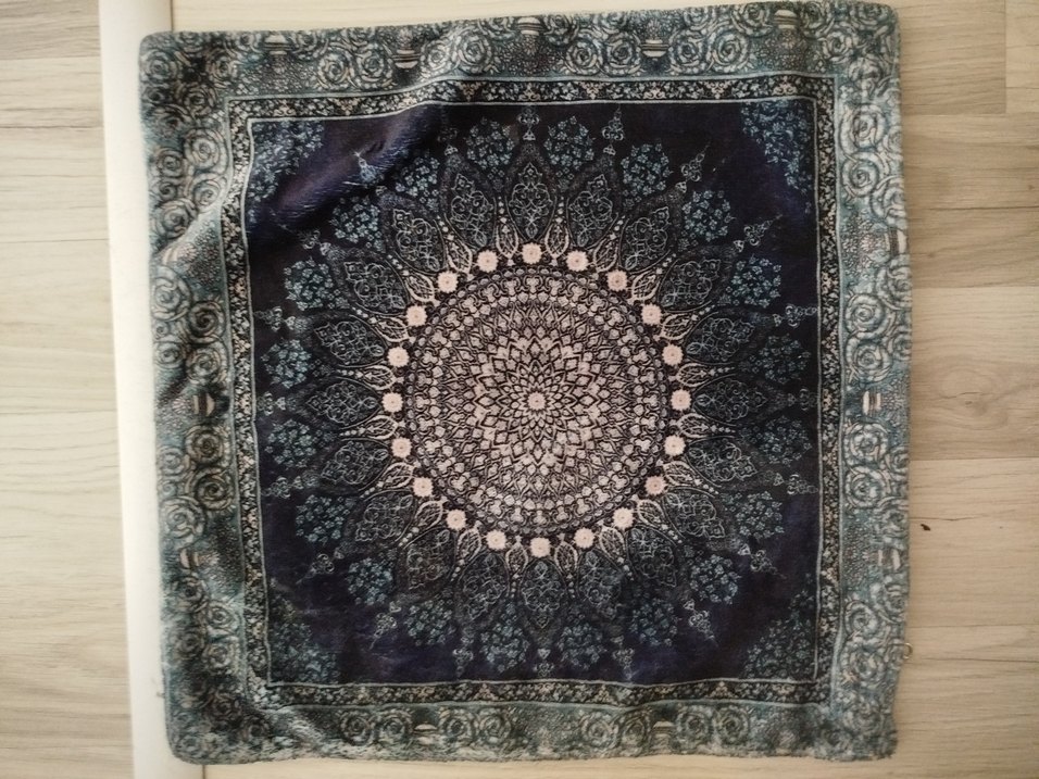 Bohem Tarz Gri Lacivert Batik Desenli kırlent kılıfı - Görsel 2