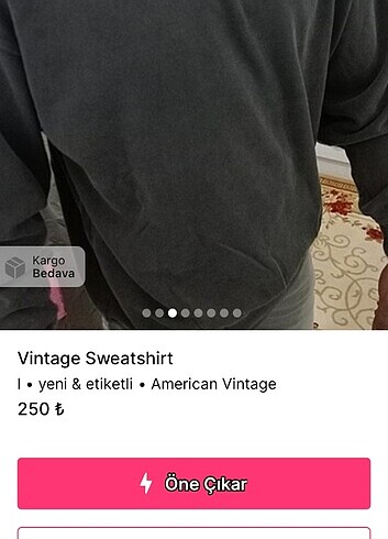 l Beden gri Renk Vintage sweatshirt 