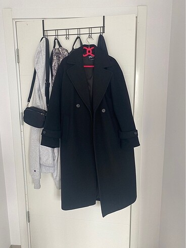 s Beden siyah Renk ZARA Yumuşak Dokulu Oversize Kaban
