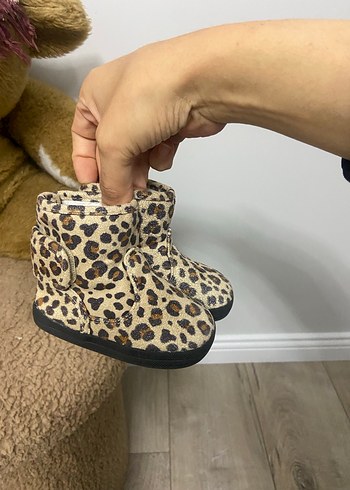 Kız Çocuk Leopar Desenli Kürklü Bot