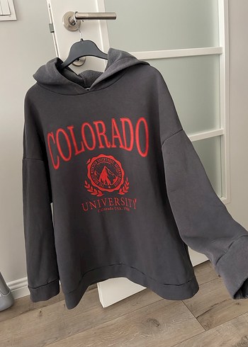 xl Beden Colorado University Gri Kapüşonlu Sweatshirt