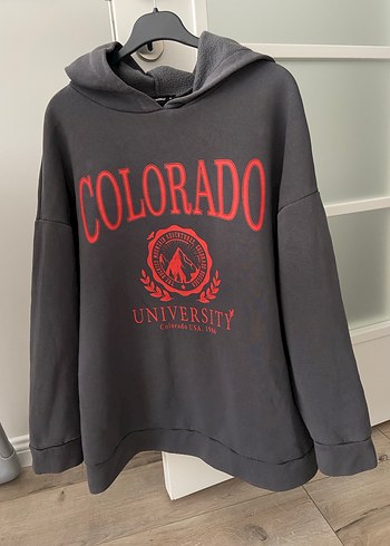 Colorado University Gri Kapüşonlu Sweatshirt