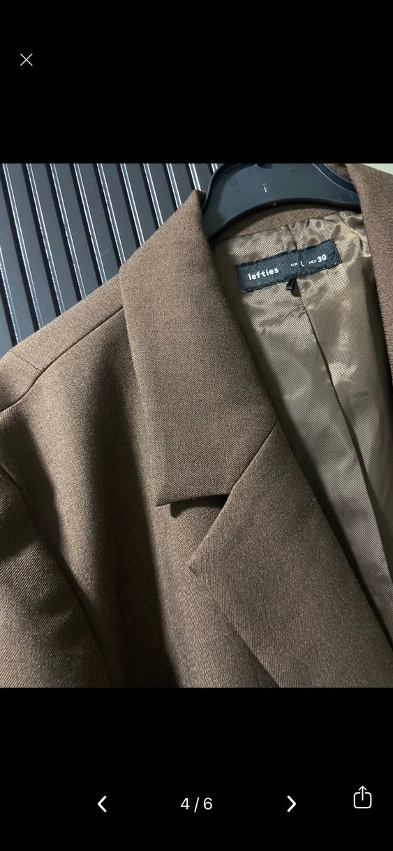 Düğmeli Kahverengi Kadın Blazer Ceket - Görsel 2