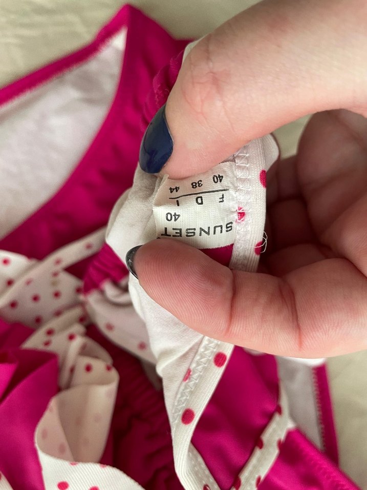 Puantiyeli Volanlı Pembe Bikini takımı - Görsel 3