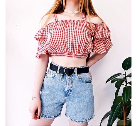 Bershka Pötikare desen crop #y2k