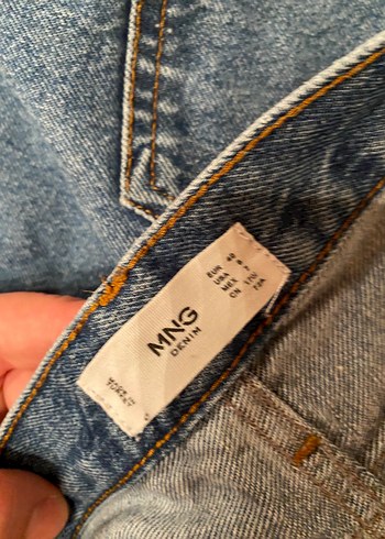 Mango MANGO Önden Tokalı Mavi Bol Kesim Kot Pantolon