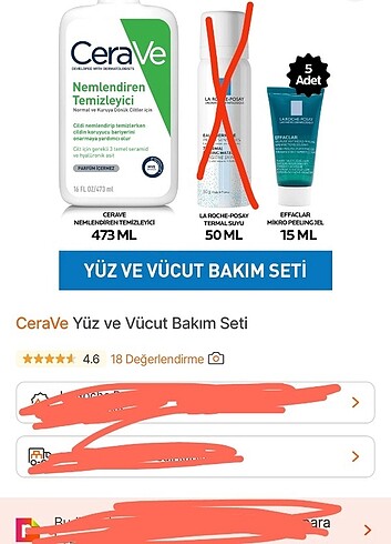 Cerave Nemlendiren Temizleyici ve La Roche Posay Effaclar