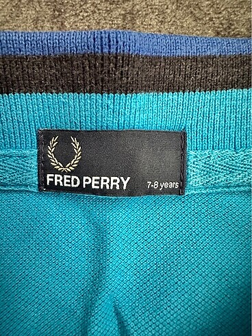 7 Yaş Beden mavi Renk ORJİNAL FRED PERRY ERKEK ÇOCUK TİŞÖRT