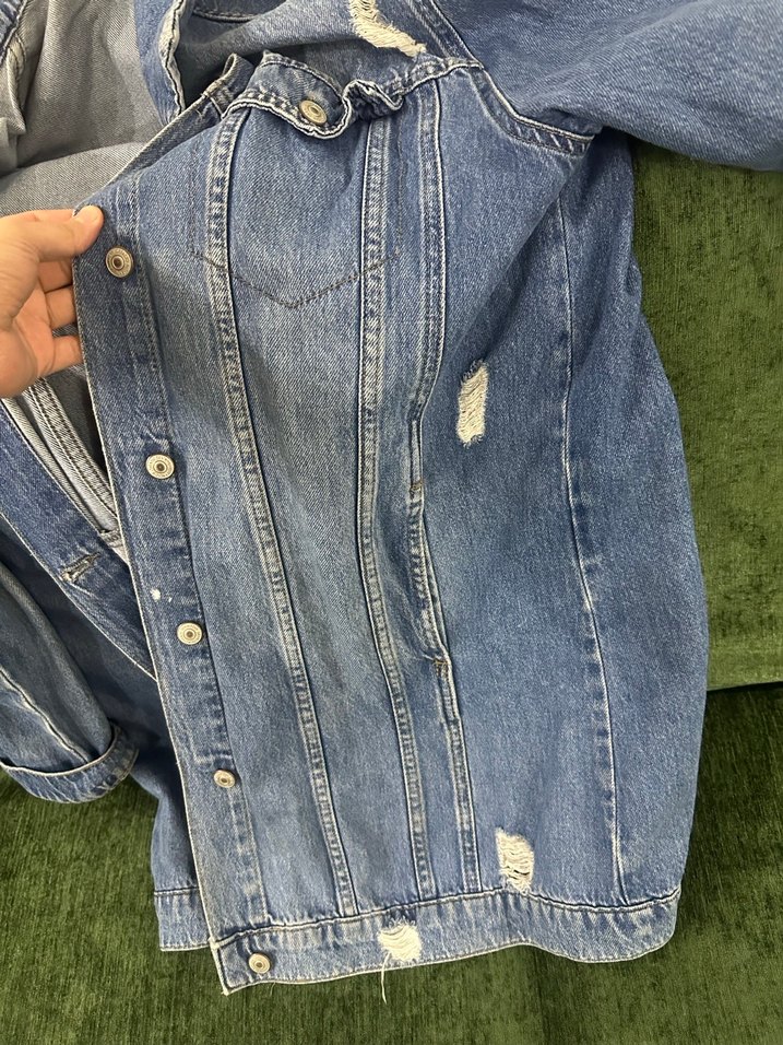 Mavi Düğmeli Kadın Denim Ceket - Görsel 4