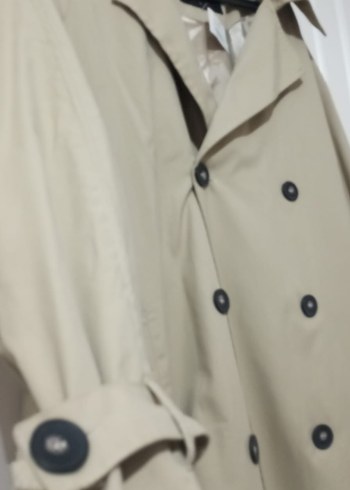 Bej Midi Kemerli Kadın Trençkot - Görsel 3