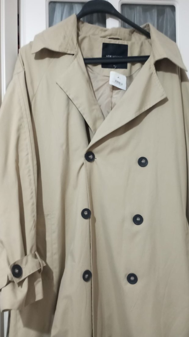 Bej Midi Kemerli Kadın Trençkot - Görsel 4