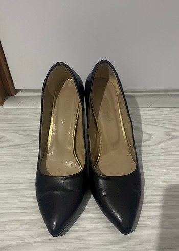 Siyah Parlak Stiletto Kadın Topuklu Ayakkabı - Görsel 7