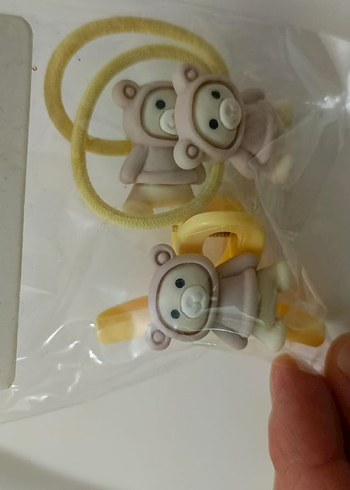 Ayıcık Figürlü Lastikli Çocuk Toka Seti - Görsel 5