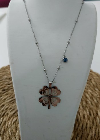 Mini Yonca Zincir Çelik Kolye - Görsel 2