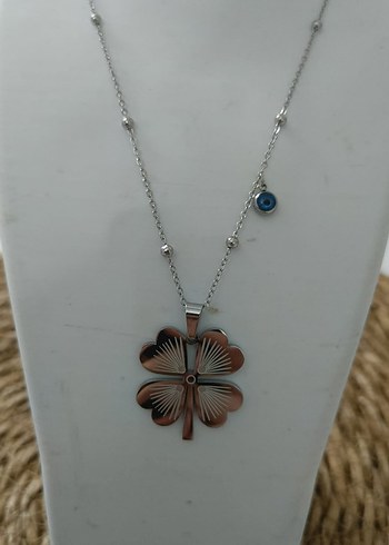 Mini Yonca Zincir Çelik Kolye - Görsel 3