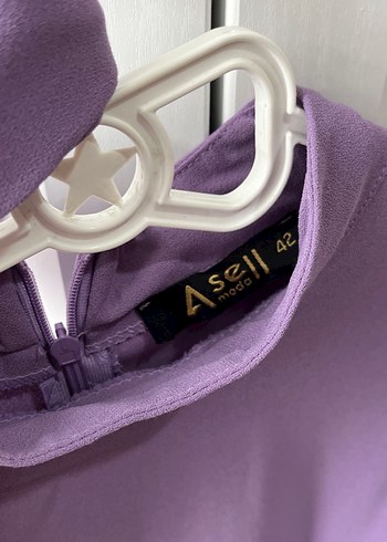 Pastel Mor Kadın Uzun Kollu Salaş Elbise - Görsel 3