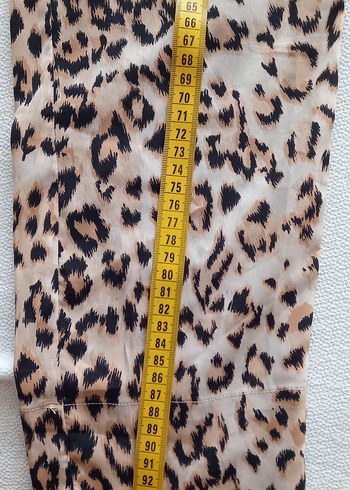 38 Beden Leopar Desenli Kadın Kumaş Pantolon