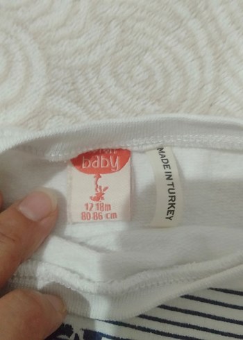 12-18 Ay Beden Baskılı Beyaz Erkek Sweatshirt