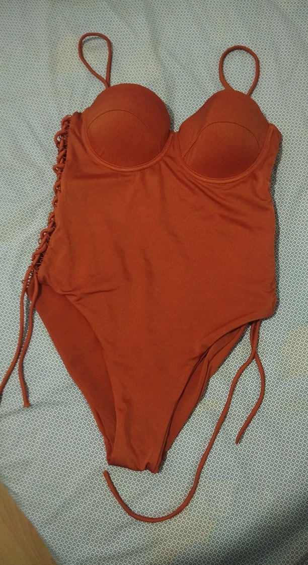 İnce Askılı Koyu Bej Kadın Mayo - Görsel 2