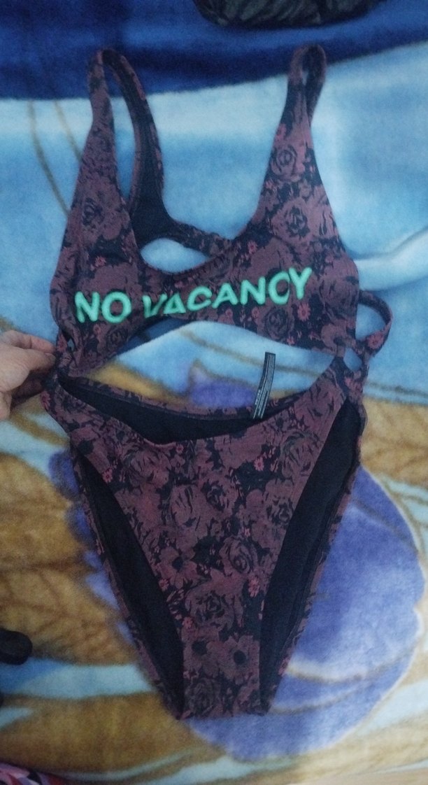 Bordo Batik Desenli Strappy Monokini - Görsel 2