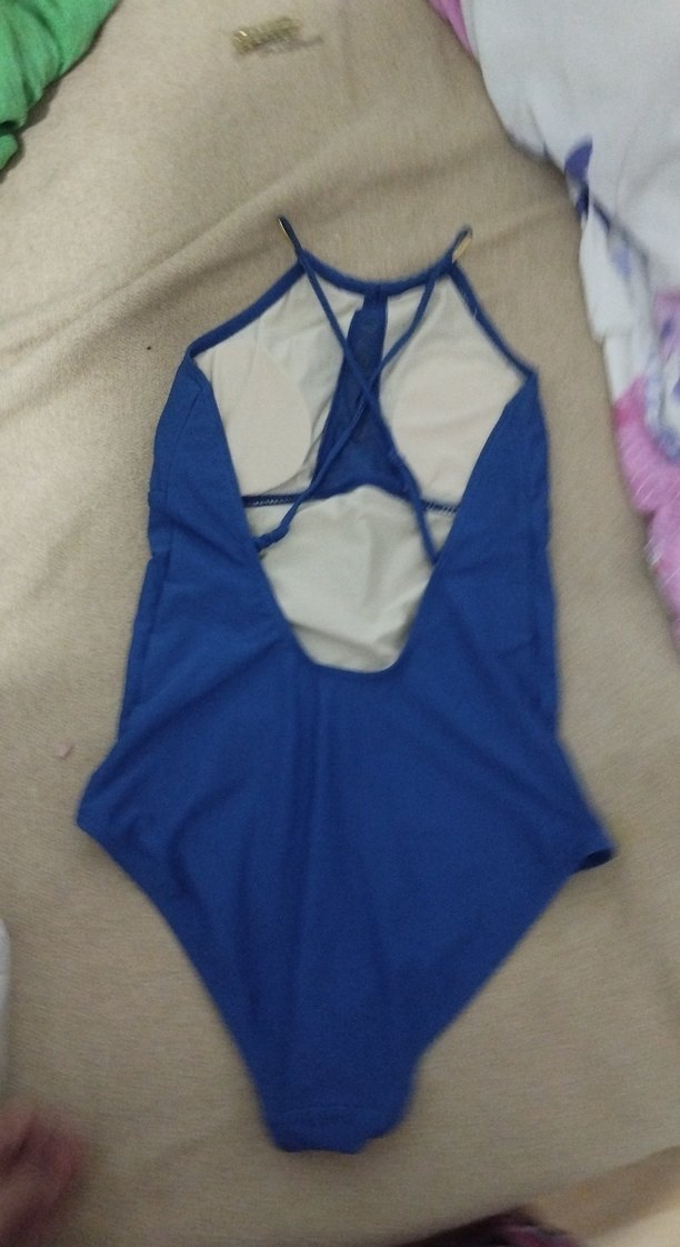 Parlak Mavi İnce Askılı Kadın Mayo - Görsel 4