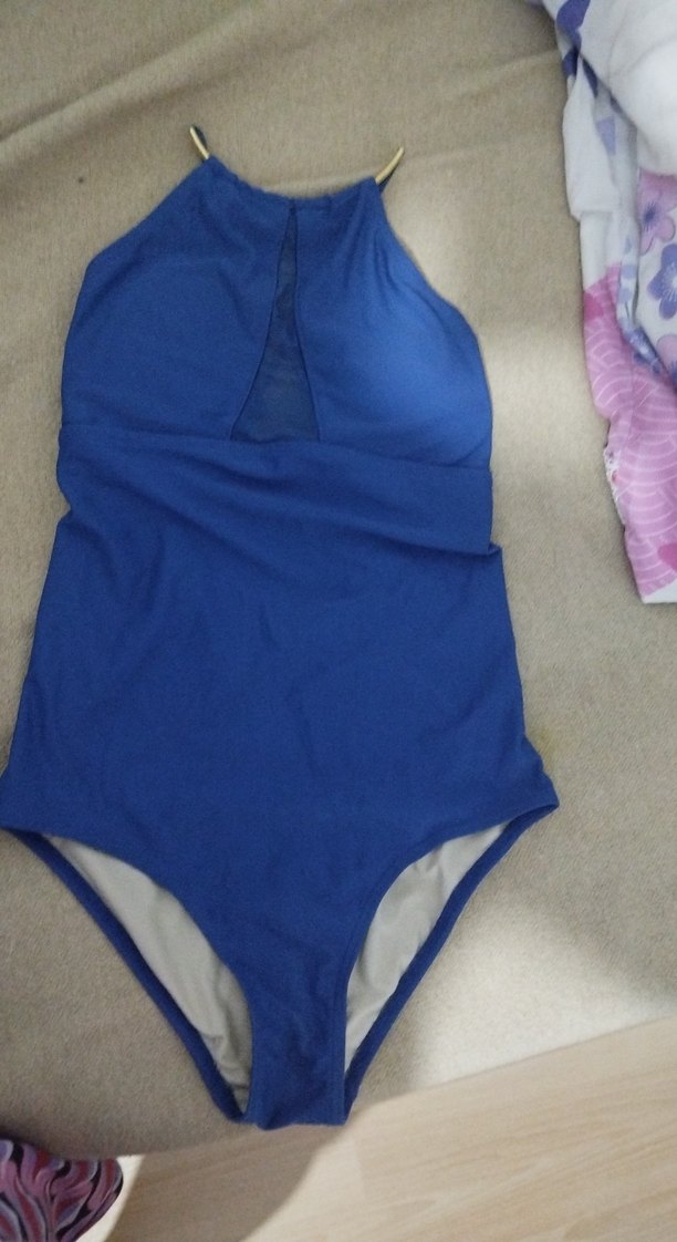 Parlak Mavi İnce Askılı Kadın Mayo - Görsel 3