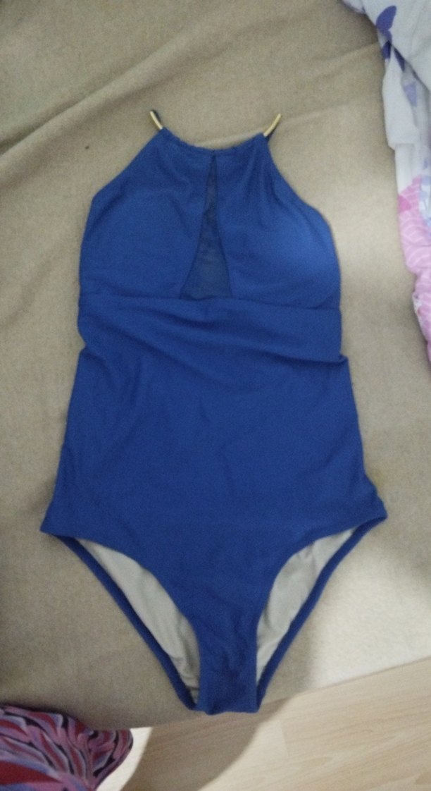 Parlak Mavi İnce Askılı Kadın Mayo - Görsel 2