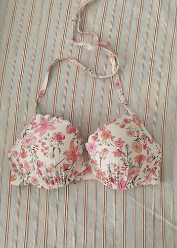 H&M Pembe Bohem Çiçek Desenli Bikini Üstü
