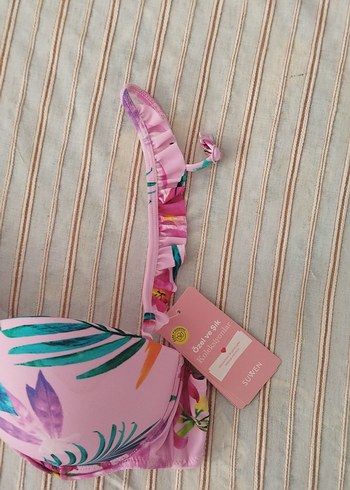 m Beden Pembe Bohem Mini Bikini Üstü