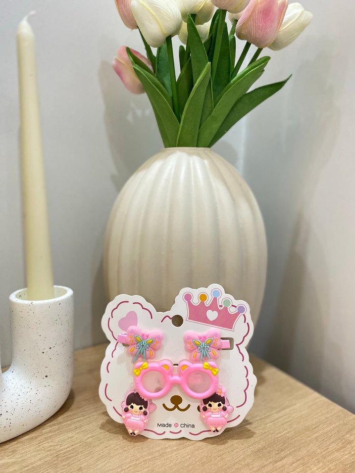 Pembe Renkli Çocuk Toka Seti - Görsel 2