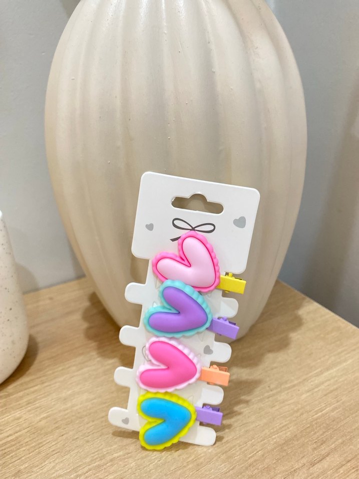 Pastel Pembe Elastik Çiçek Desenli Çocuk Toka Seti - Görsel 2