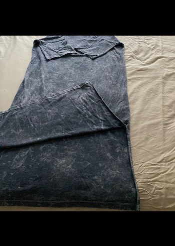 Diğer Gri Batik Desenli Uzun Elbise