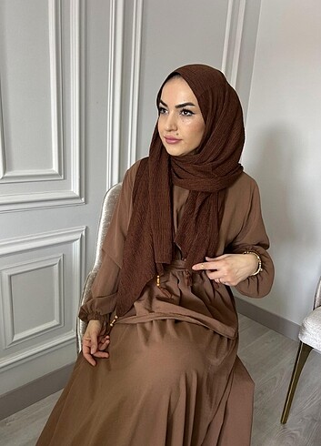 Acı kahve Coton Muslin pamuklu Şal