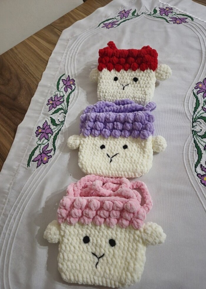 Kız çocuk kuzu figürlü çanta  - Görsel 2