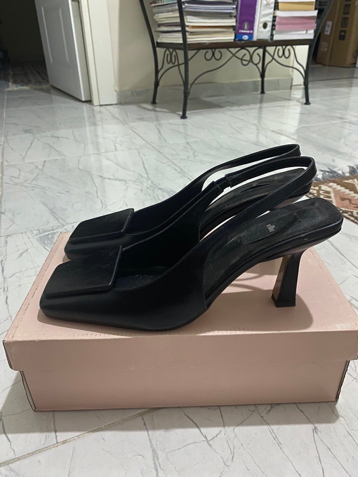 Siyah Tokalı Platformlu Stiletto Topuklu Kadın Ayakkabı - Görsel 3