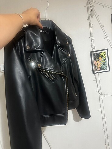xl Beden siyah Renk zara deri ceket