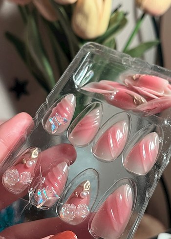 Pembe Pastel Dekoratif Tırnak Seti
