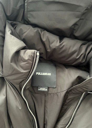 Pull and Bear Fermuarlı Uzun Siyah Kadın Yelek