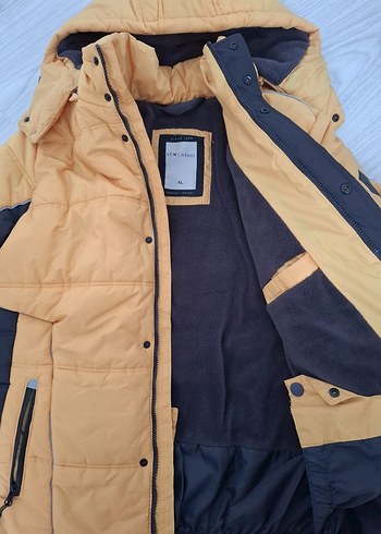 Sarı Kapüşonlu Erkek Mont - Görsel 2