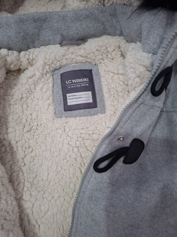 Gri çocuk mont - Görsel 3